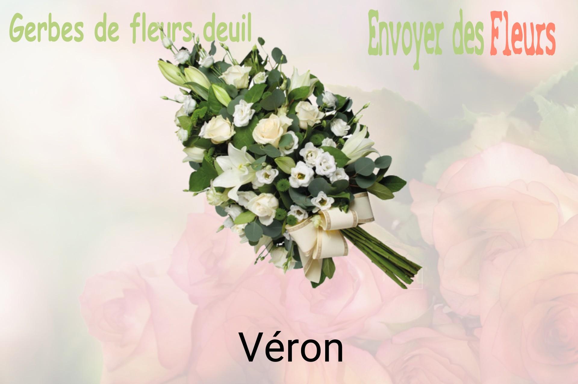 Gerbe de fleurs de deuil livrée à Véron